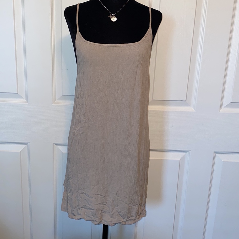 Forever 21-Tan Criss-Crossing Dress